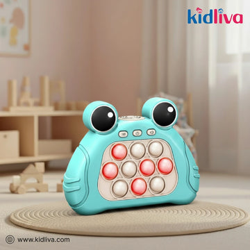 Frog Pop-It Fidget & Reaction Game Console - Light-Up Musical Toy