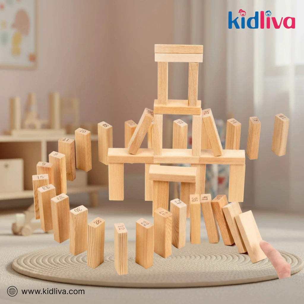 Wooden Number Stacking Game