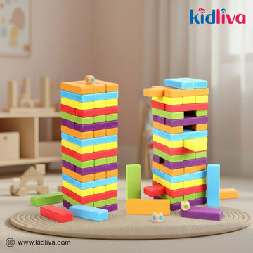 Rainbow Stacking Game – Wooden Tower Blocks
