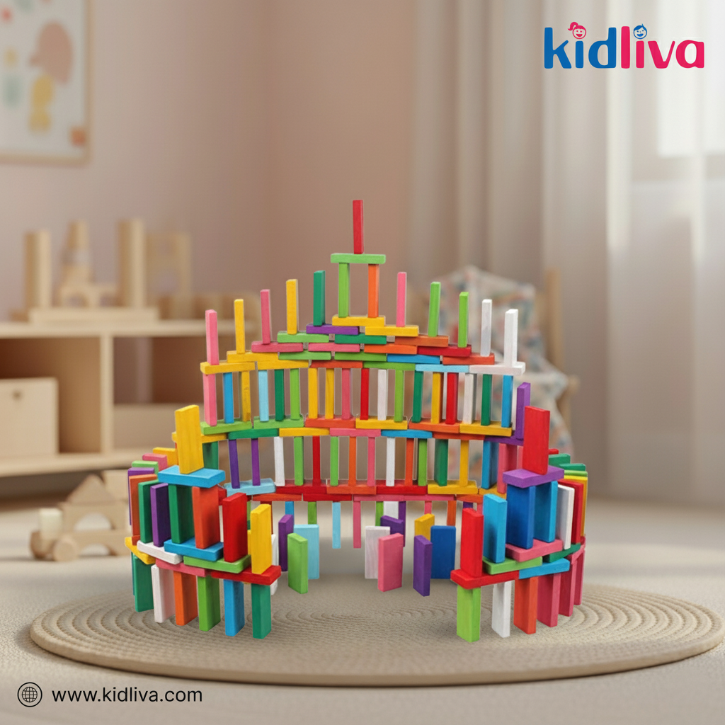 Colorful Wooden Building Blocks Set