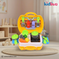 Colorful toy kitchen set with various utensils and appliances on a neutral background, featuring the Kidliva brand.