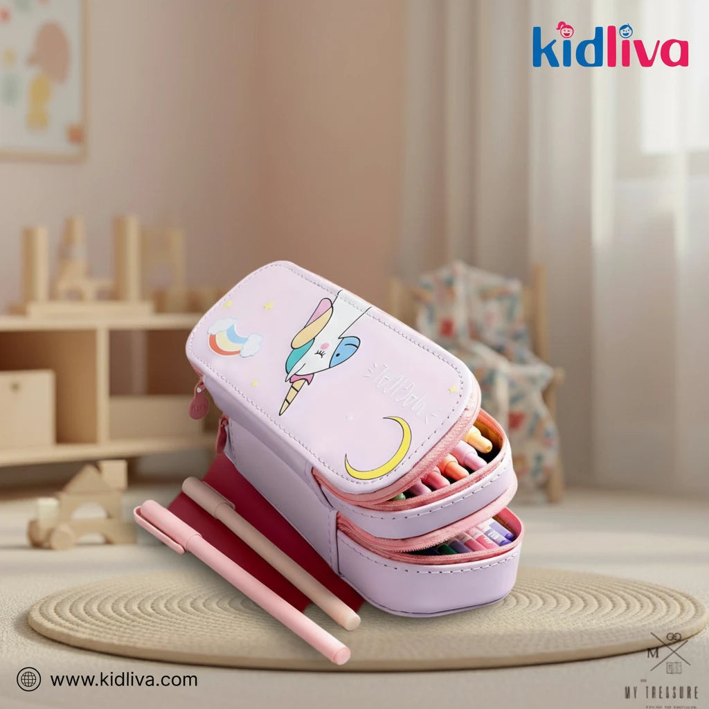 Magical Pink Layered Unicorn Pencil Case