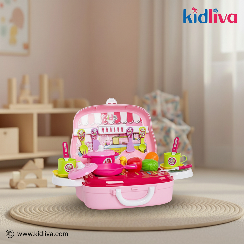Portable 2-in-1 Kids Kitchen Suitcase